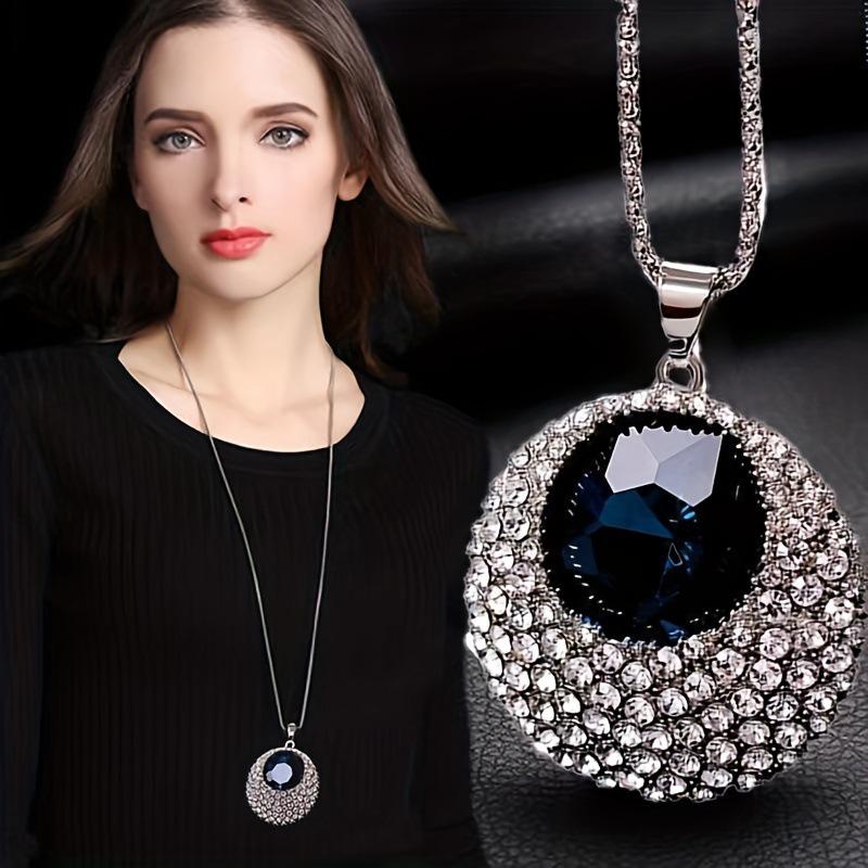 Retro Sternenanhänger Halskette: Vielseitiger Kristall Edelstein Schmuck für Damen.