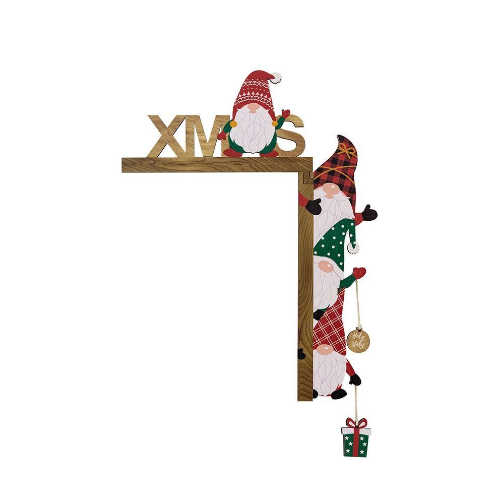 Santa Claus Door Frame Decoration Wooden Door Pendant Creative Christmas Decoration