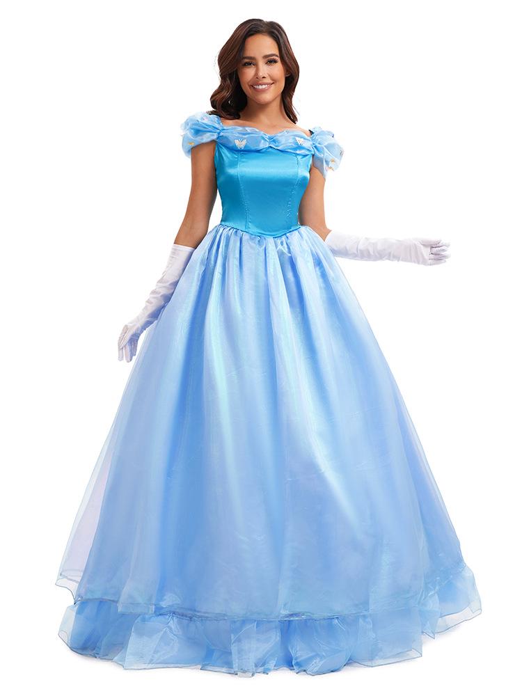Halloween Cinderella Cosplay Dress: Princess Fairy Tale Costume Set