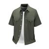 Cardigan Camicia da Uomo Traspirante in Seta Ghiacciata a Maniche Corte, Casual e Versatile, Camicia da Lavoro Multitasche per Esterno