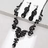 2pcs/set Crystal Bridal Necklaces Earrings Shining Necklace Earrings Set  Banquet