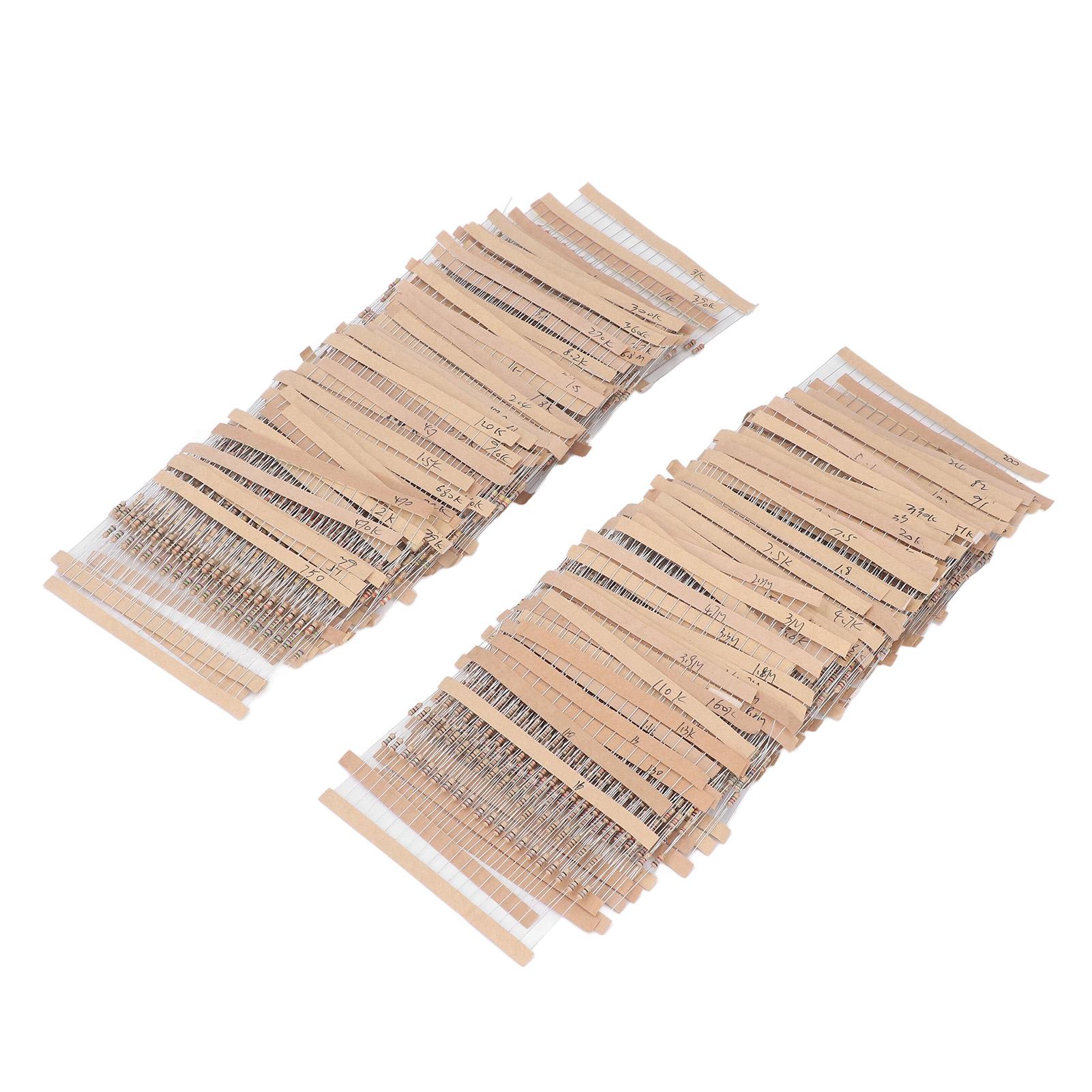 

3120Pcs Carbon Film Resistor Assortment Kit 156 Values 1 Ohm 10M Ohm with 5percent 14W for DIY Projects and