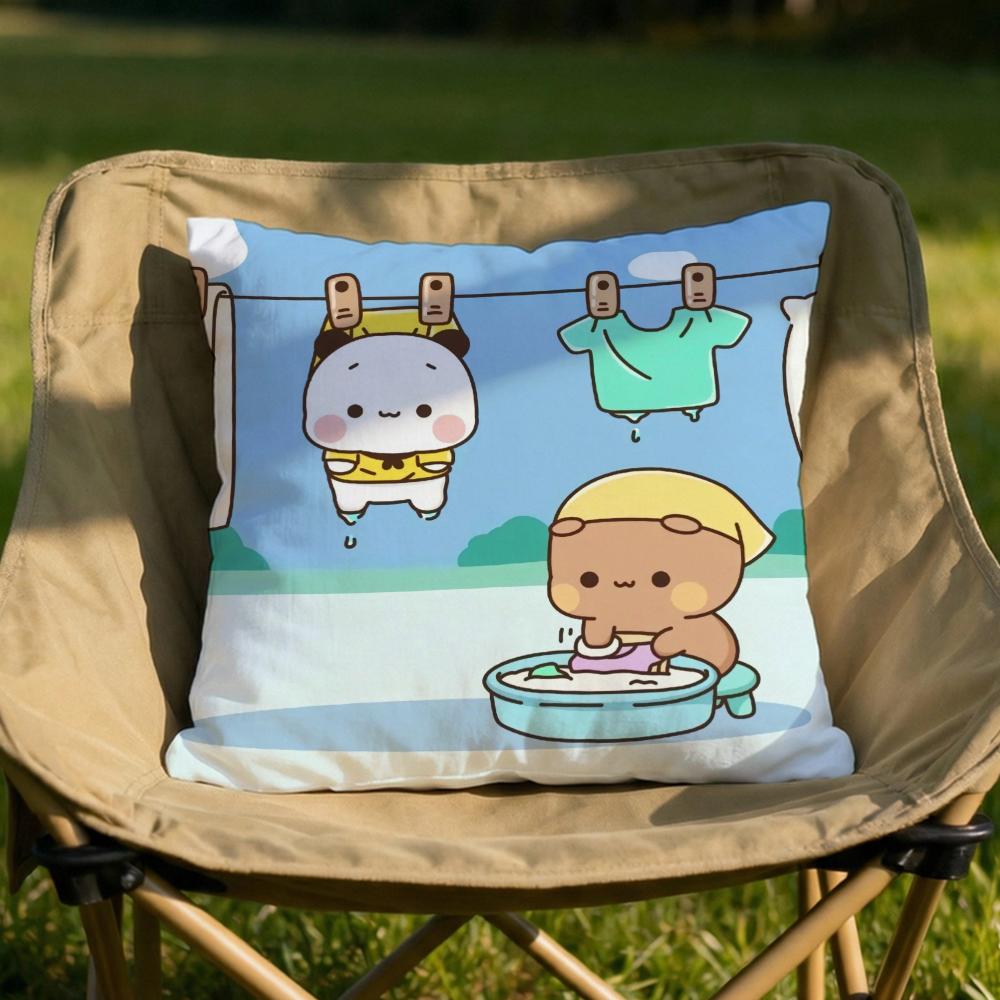 Cute BBUBU DUDUS Cushion Cover Soft Reversible  Durable Pillow Cover  MultiScene Use for Home  Car Daily Comfort