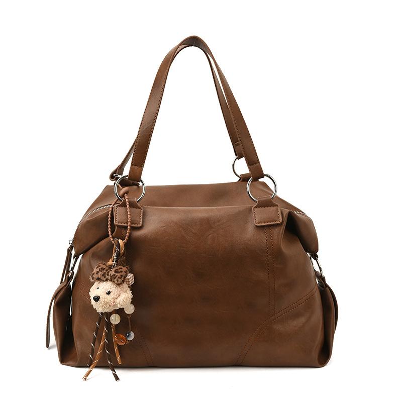 Retro Large-capacity Commuter Shoulder Bag Women's Autumn and Winter 2025 New Korean Version Casual Tote Bag Portable Travel Bag