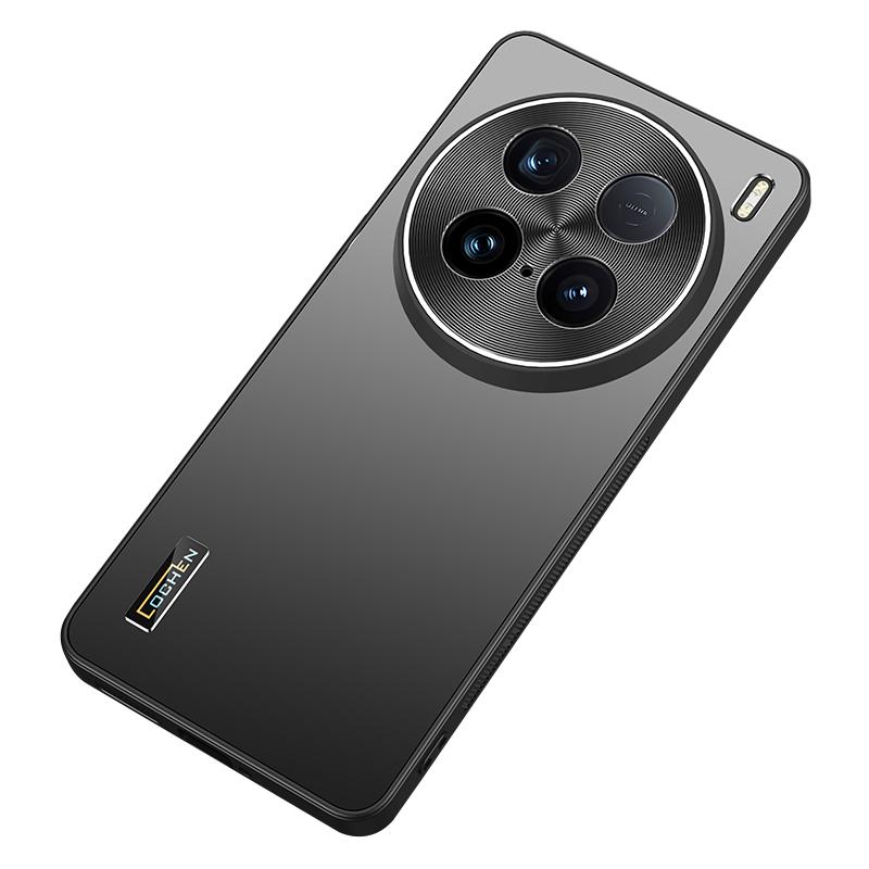 

For vivo X100 Ultra 5G Case PC+TPU Anti-Scratch Cell Phone Cover with Metal Lens Cover Graphite Black