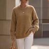 YYFS Women's Fashion Casual Fall Winter Solid Color Print Long Sleeve O-Neck Sweaters
