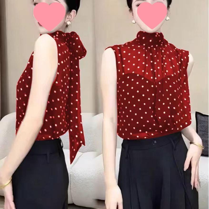 Damen-Oberteil im französischen Stil mit weiten Ärmeln und Pünktchen: Neue Sommer/Herbst Mode, Nischen Design, Elegant & Vielseitig.