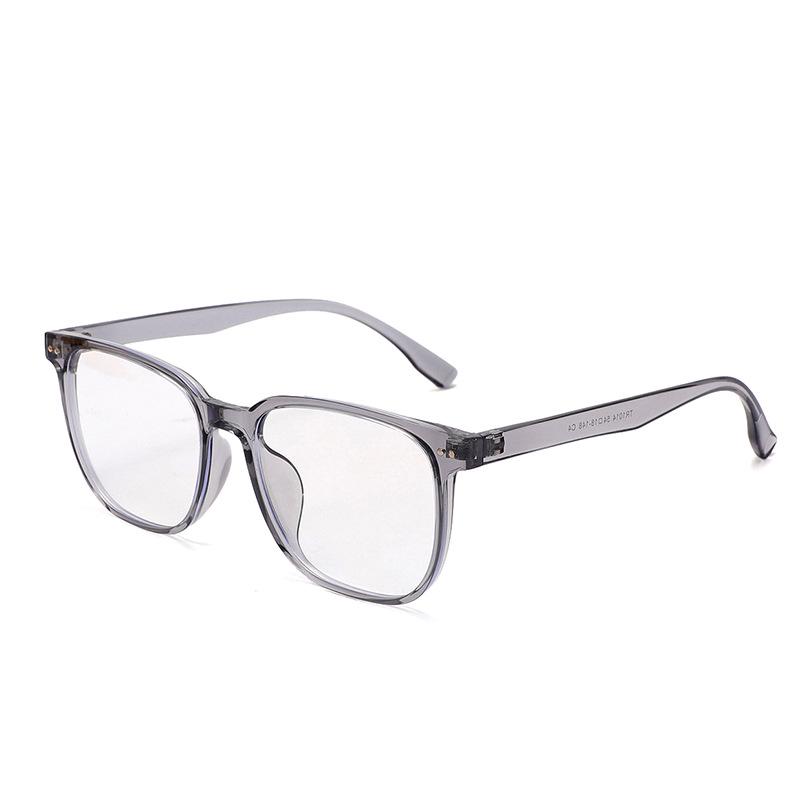 2026 Korean Square TR90 Anti-Blue Light Glasses Frame with Prescription-Ready Large Plano Lenses, Style 1014.