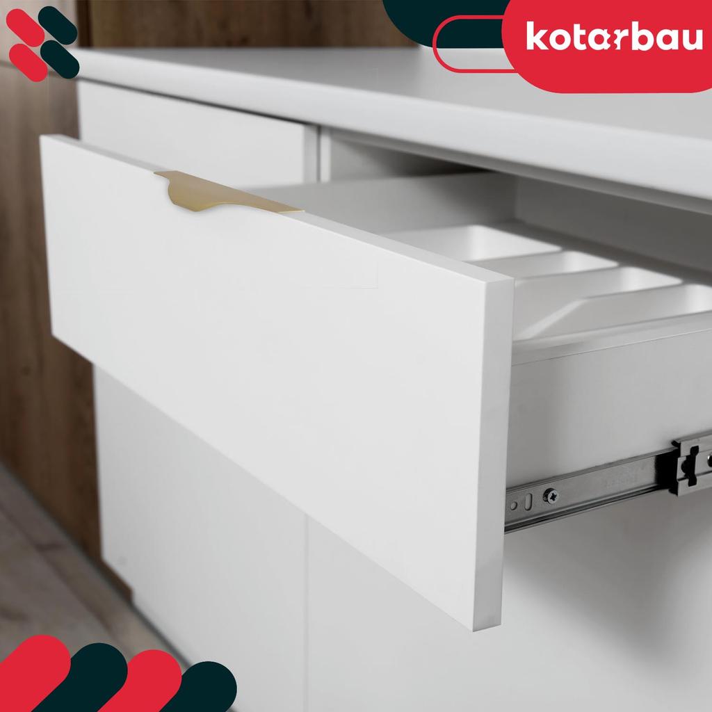 Kotarbau® Modern Edge Furniture Handle Aluminum Matte Gold 192 / 212 Mm Set Of 10
