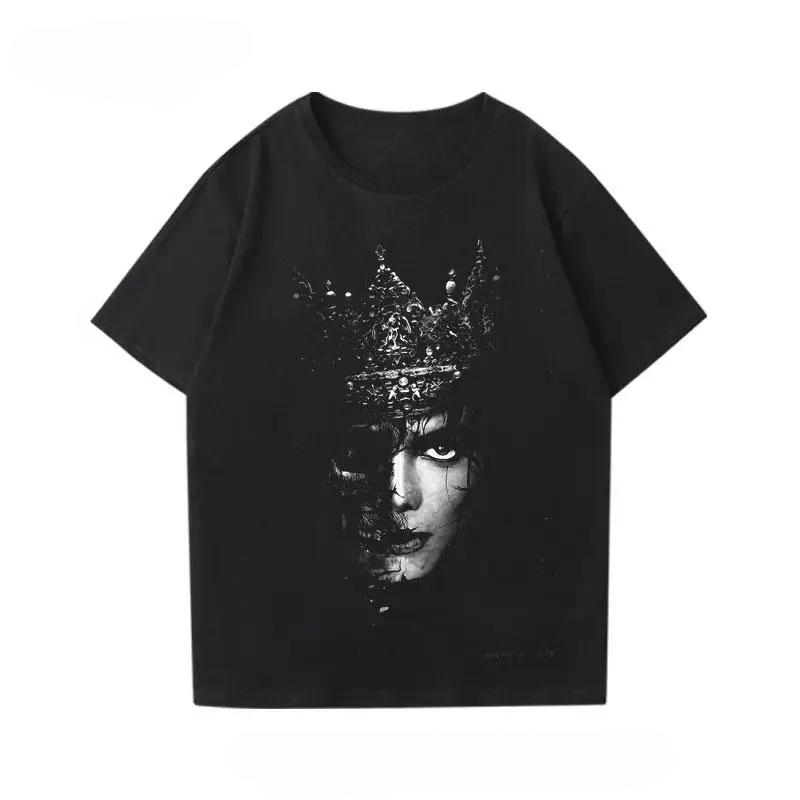 2026 Summer Michael Jackson Retro Rock Trendy Heavy Metal Luxury ShortSleeved Unisexs Womens Casual TShirt