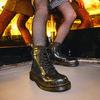 Dr. Martens Junior 1460 Sequin Shiny Sole Trendy Casual Zipper Boots Kids Boots Black 27050001
