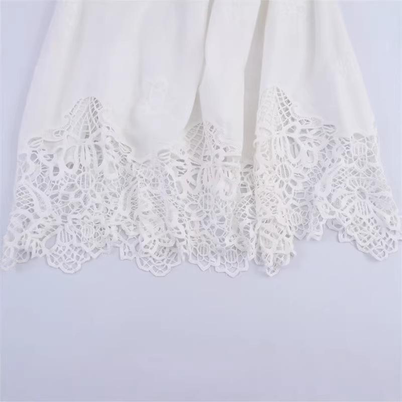 2026 European-American Temperament Embroidered Lace Patchwork Skirt