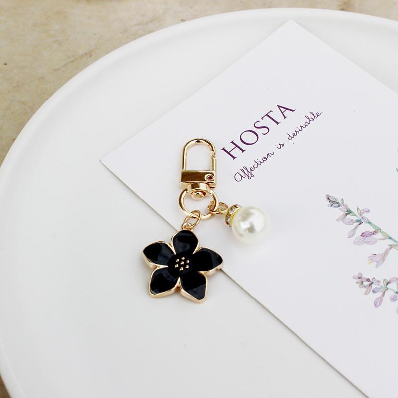 1PC With Pendant Car Key Key Ring Accessories Lovely Sakura Flower For Bag Pearl Charm Keychain