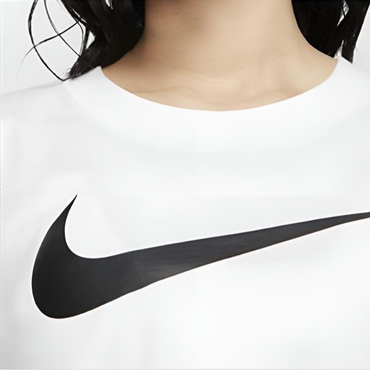Nike Crop Tops Women's White Crew Neck Moderate DB3873-100