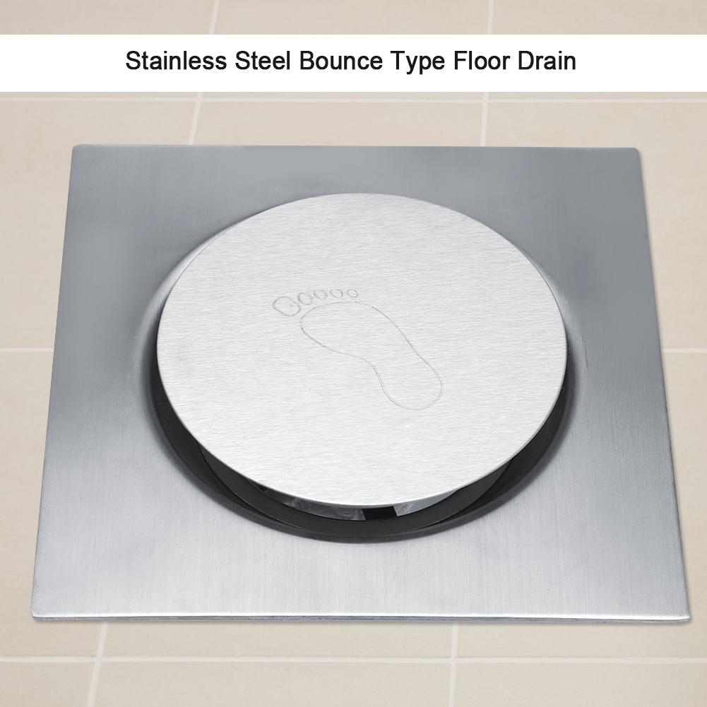 Stainless Steel Pedal Bounce Type Floor Drain for Bathroom Washroom Garage Basement