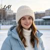 Windproof Ski Hood Women's Balaclava Winter Hat Knit Hoodie Scarf Combo Thick Warm Full Face Mask Fleece Mask Versatile Outdoor Cover for
