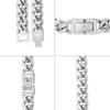 Kihei Bracelet Cuban Bracelet Width 10mm Stainless Steel Thick White Gold Plated Kihei Chain Bracelet 4 Side Cut Men Hip Hop Street B Series