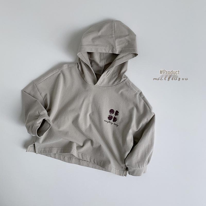 Trendy Kids' Hooded Sweatshirts: 2025 Spring Korean-Style Long-Sleeve T-Shirts for Boys & Girls