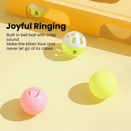 Interactive Puzzle Toy for Cats Puzzle Box with Jingle Balls Spring Feather Wand Cat Enrichment Toy for Indoor Cats Mental Stimulation And Exercise
