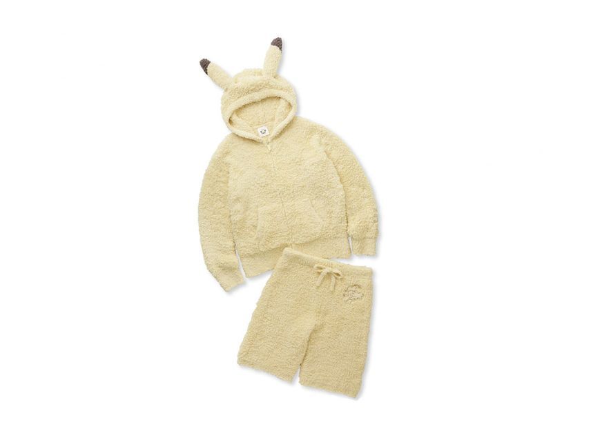 GELATO PIQUE Pokemon Sleep Mens Gelato Pikachu Parka&Half Pants Set Yellow M