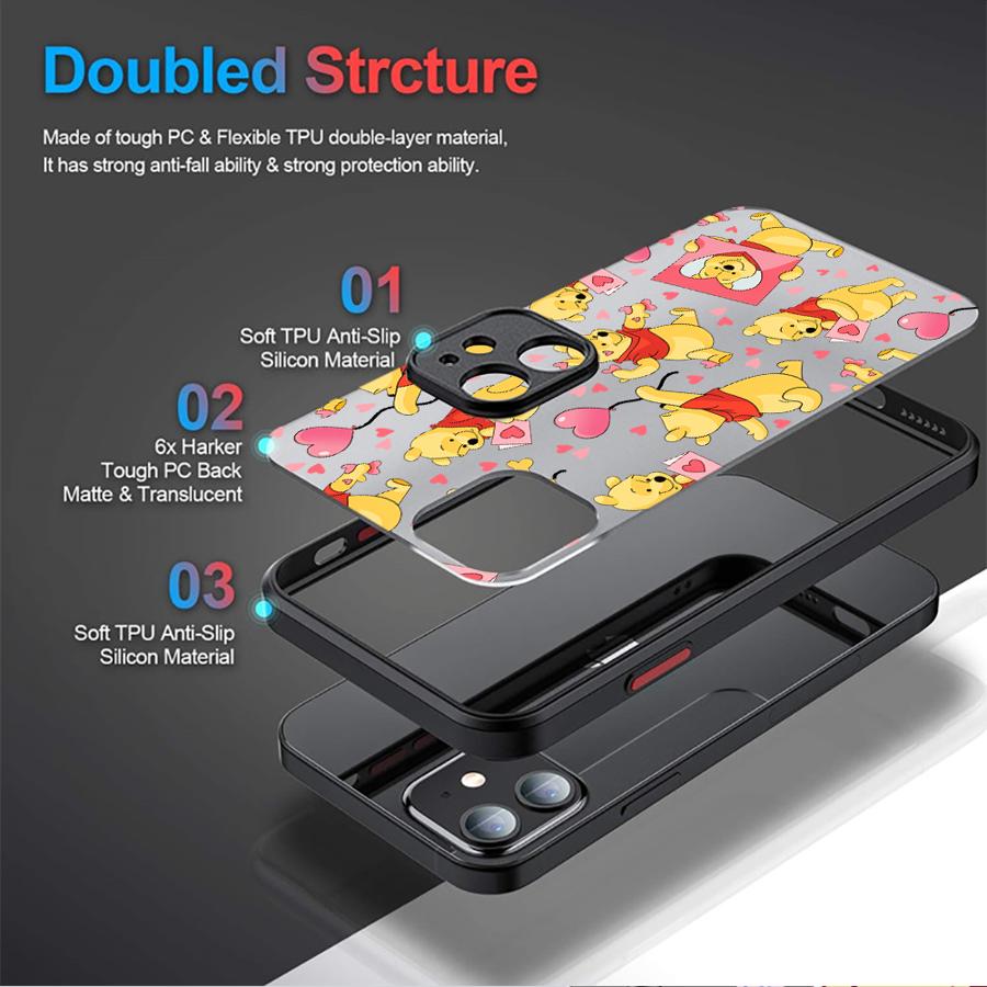 Winnie The Pooh Back Phone Cover Case for iPhone 17 Pro Max 17e 13 Mini 12 Air 7 8 SE 15 XS XR 16 Plus 14 11