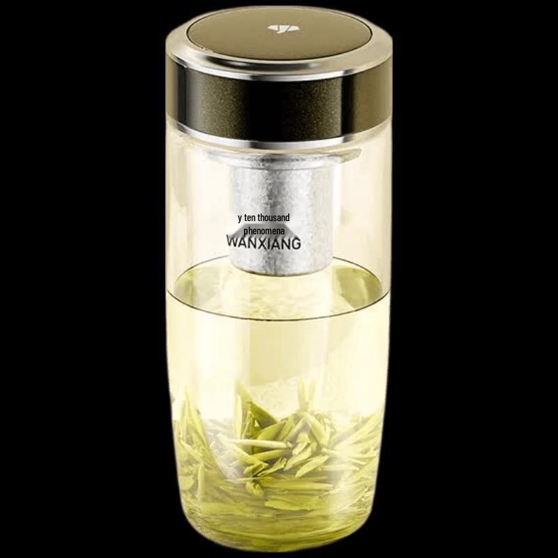 WANXIANG Antibacterial Glass Water Bottle 470ml