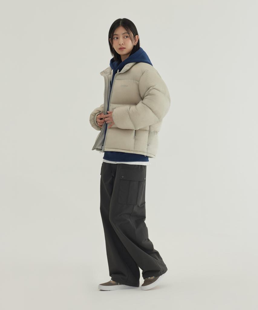 COVERNAT Semi-Wide Fleece-Lined Cargo Easy Pants Charcoal