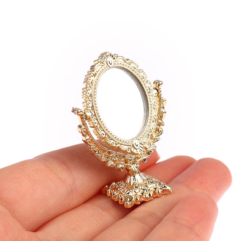 3pcs/set 1:12 Scale Dollhouse Vintage Comb Dressing Mirror For Doll House Bathroom Furniture Decor Accessories Kids Play Toys
