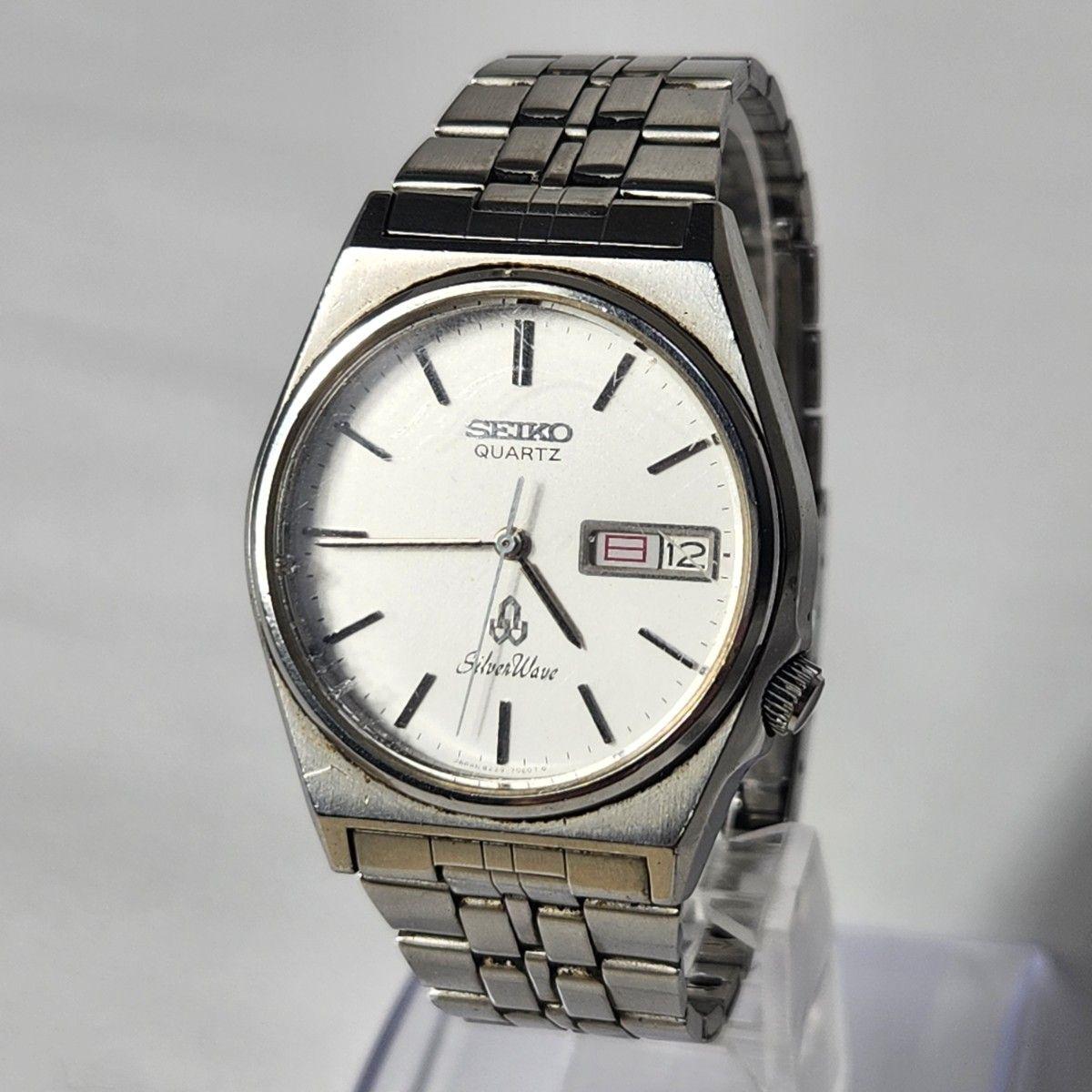 Used Seiko Vintage Silver Wave Day-Date Watch Men s Working Item SEIKO