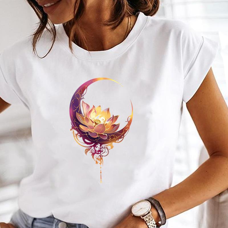 (Asian Size) flower letter Printed Tee Women Lady Female Top summer Clothing Casual T Shirt Fashion Graphic Short Sleeve T-shirts