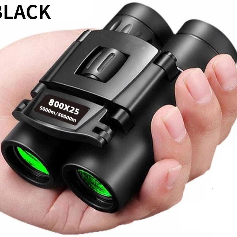 

1Комплект 800x25 Потужний бінокль Телескоп великої дальності HD Зум Портативний Складний Нічне бачення в умовах слабкого освітлення чорний