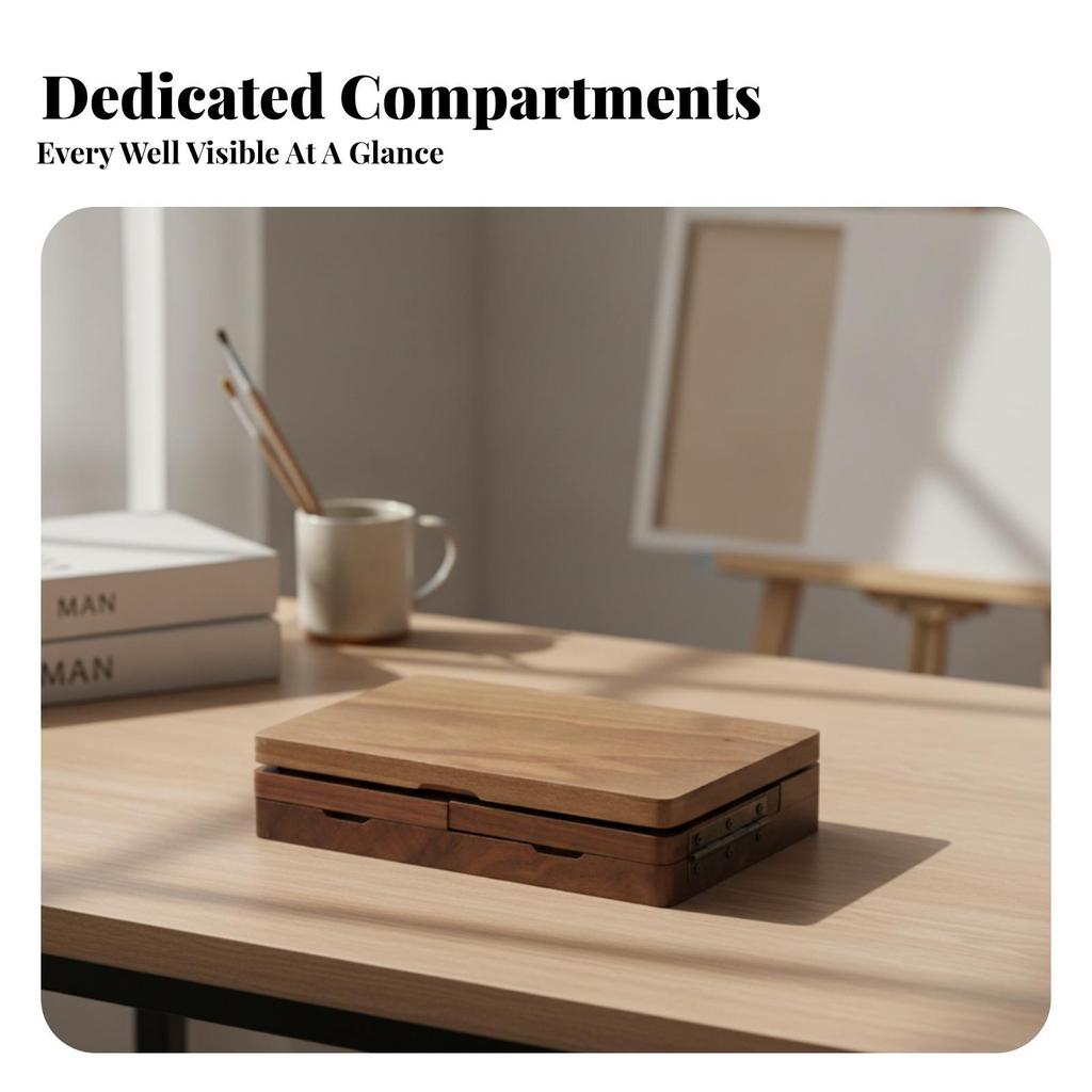 Wooden Palette Box Travel-Friendly Detachable Sturdy for Painters