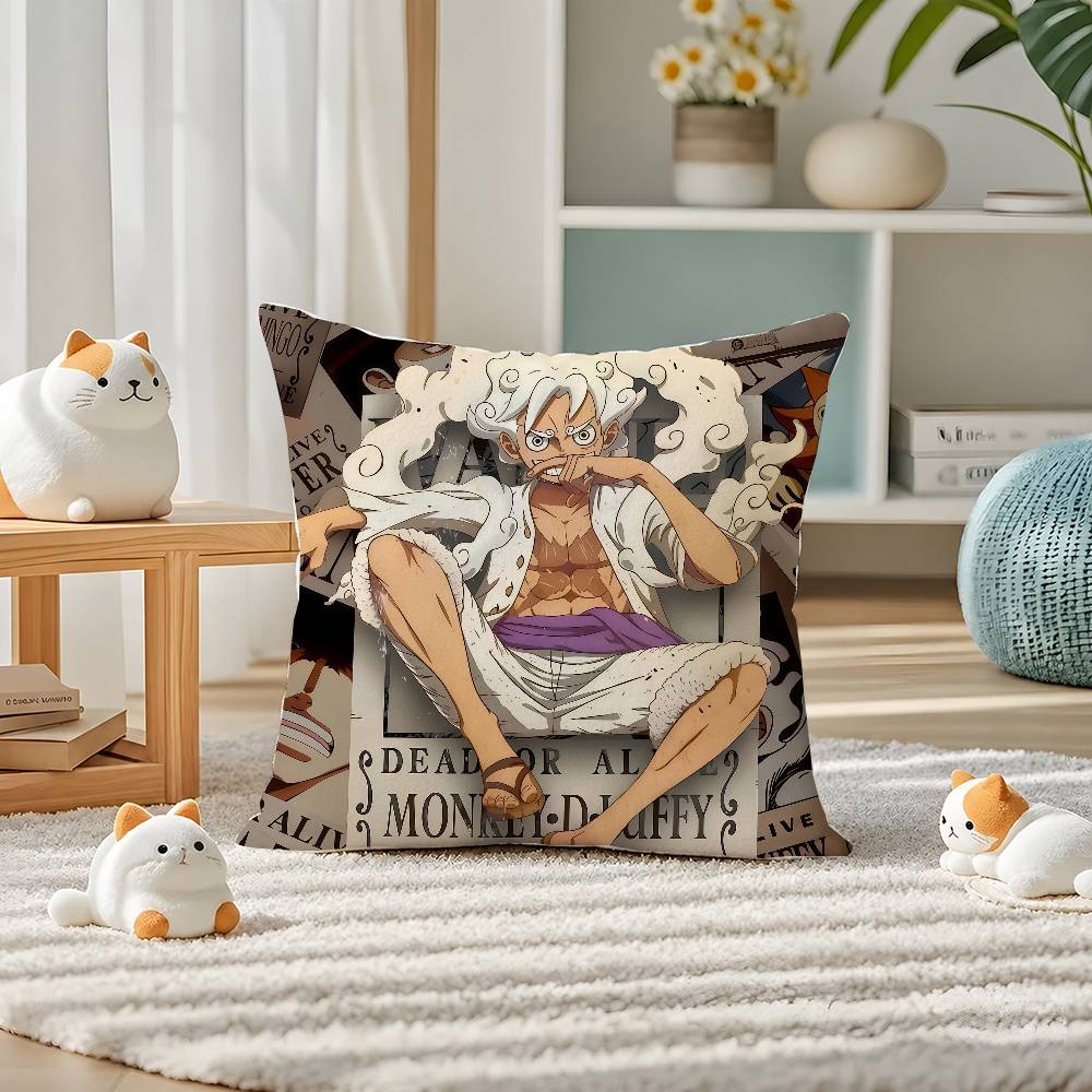 One Piece Jinbe Helmsman Anime Plush Pillow Cover Soft Short Plush Cushion Cover For Sofa Bedroom Home Decor Gift Decoration