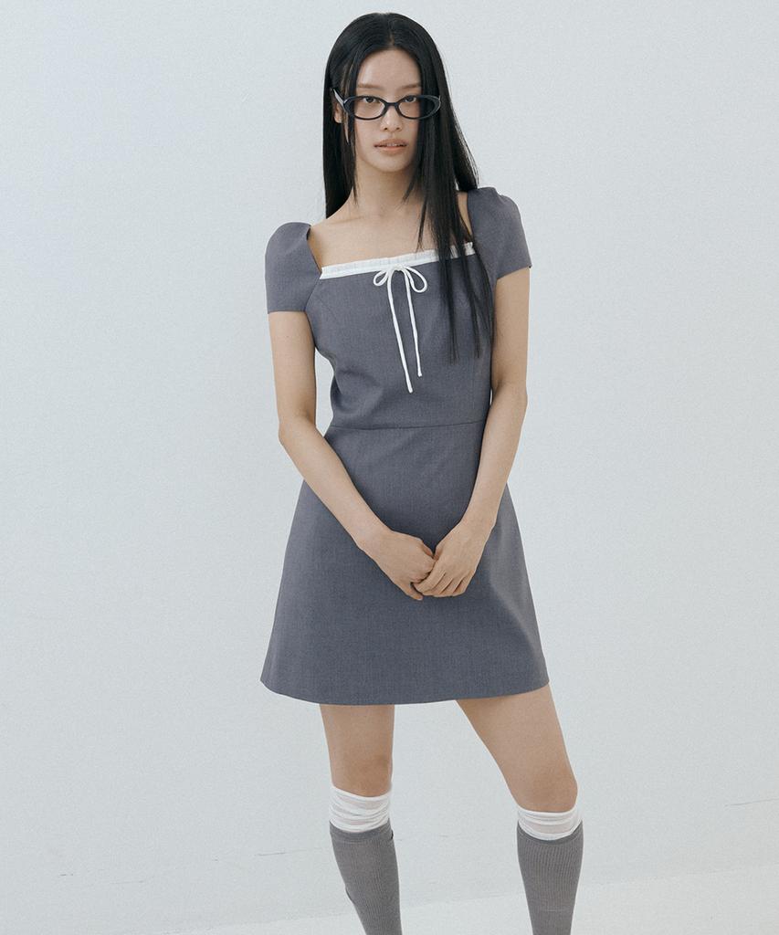 Lucirju Frill Ribbon Mini One-Piece (Charcoal)