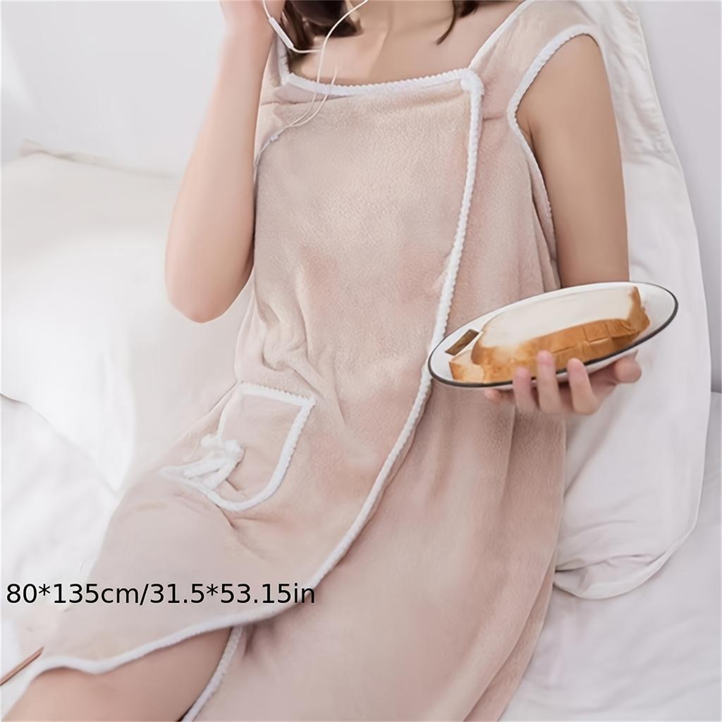 Coral Velvet Bath Skirt Is Thickened, Absorbent and Wearable. Bathing At Home Is Softer Than Pure Cotton Bathrobe.