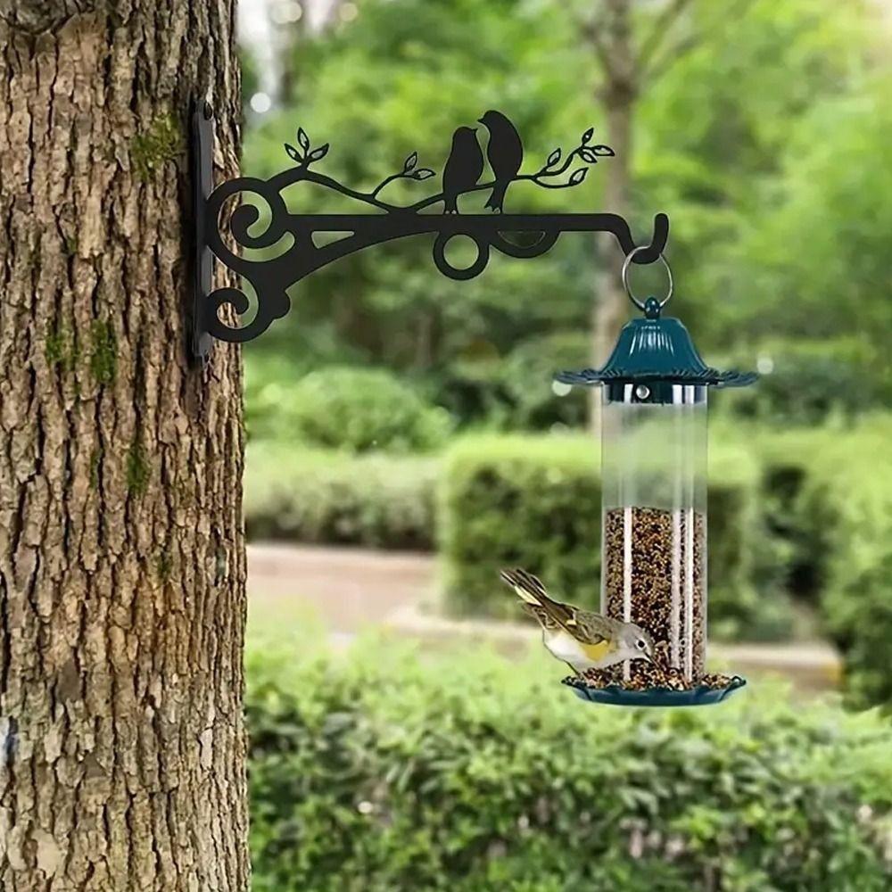 Bird Pattern Plant Bracket Black Plant Hook Flower Pot Support Hanging Basket Hooks  Indoor Outdoor