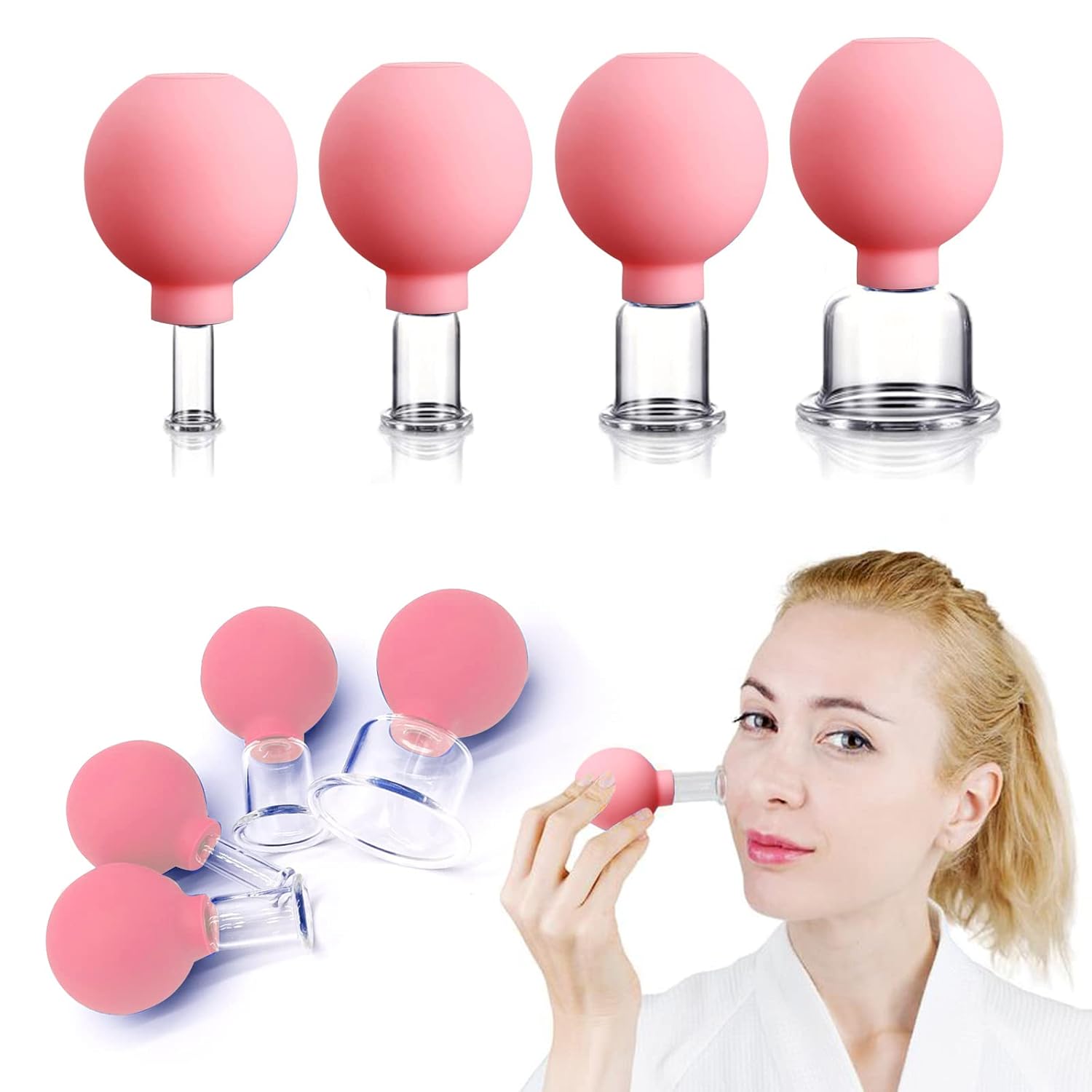 Rubber Vacuum Massage Cupping Device 1 Set Cupping Cup