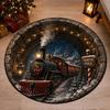 Christmas Cartoon Round Rug Waterresistant Carpet For Living Room Decor