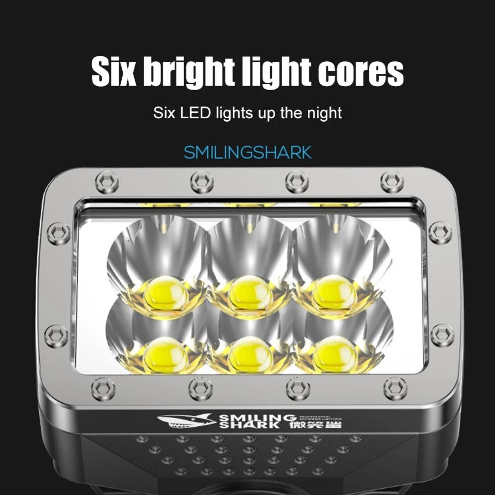 5PCS 6 LEDs Flashlight Rechargeable Mini Torch High Brightness Power Display Outdoor Lighting for Outdoor Lighting Camping Emergency