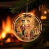 Outdoor Hanging Decor Christmas Acrylic Ornament, 2D Flat Double Side Printed Party Supplies Santa Snowman Pendant for Tree Window, Festive