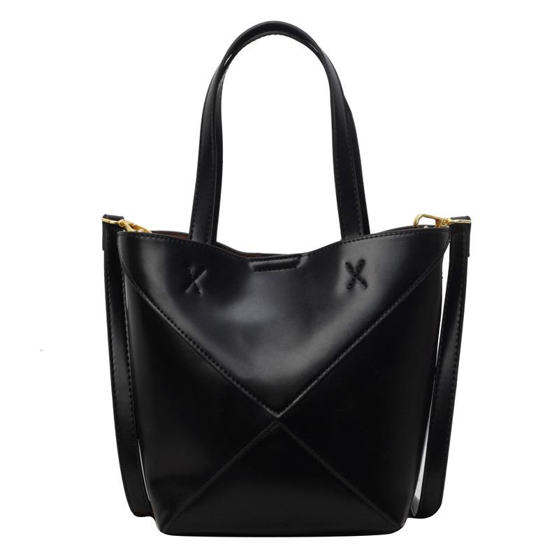Handbag Bag Women's New Folding Bucket Bag Niche Trend Versatile Soft Leather Messenger Bag Women