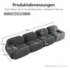 4-Seater Sofa Soft Corduroy, Frameless, 32D High-Elastic Padding, Pet-Friendly, Vacuum-Packed, Combinable, No Assembly for Bedroom and Office, Grey
