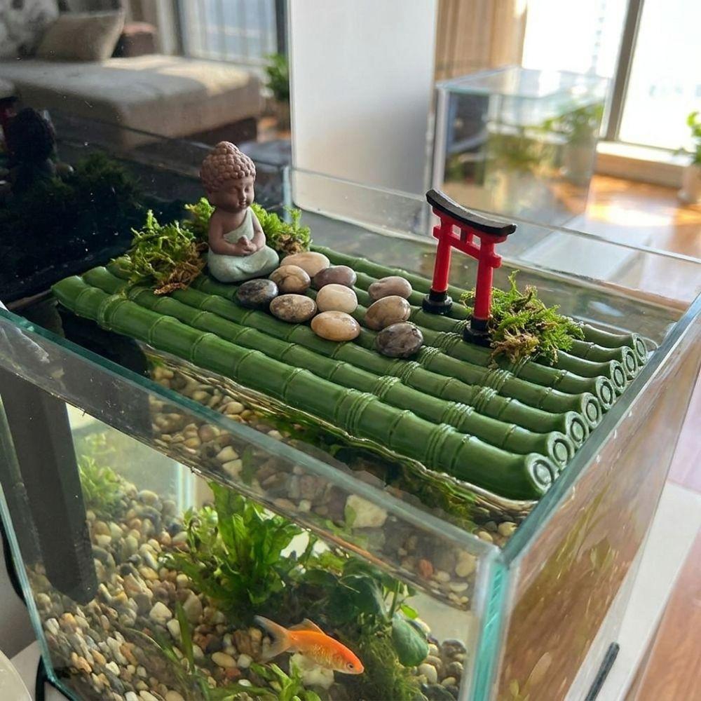 Artificial Bamboo Floating Bamboo Raft Ornament No Fading Bamboo Raft Figurine  Home Decoration