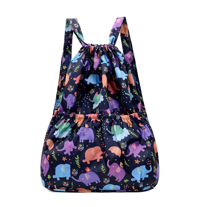 New large-capacity backpack, lightweight bundle drawstring, double backpack, outdoor shopping backpack, folding large schoolbag.