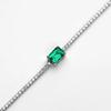 100% 925 Sterling Silver Tennis Bracelet Adjustable 5*7MM Emerald Cubic Zirconia  Fashion  Bracelet for Women Jewelry Gifts