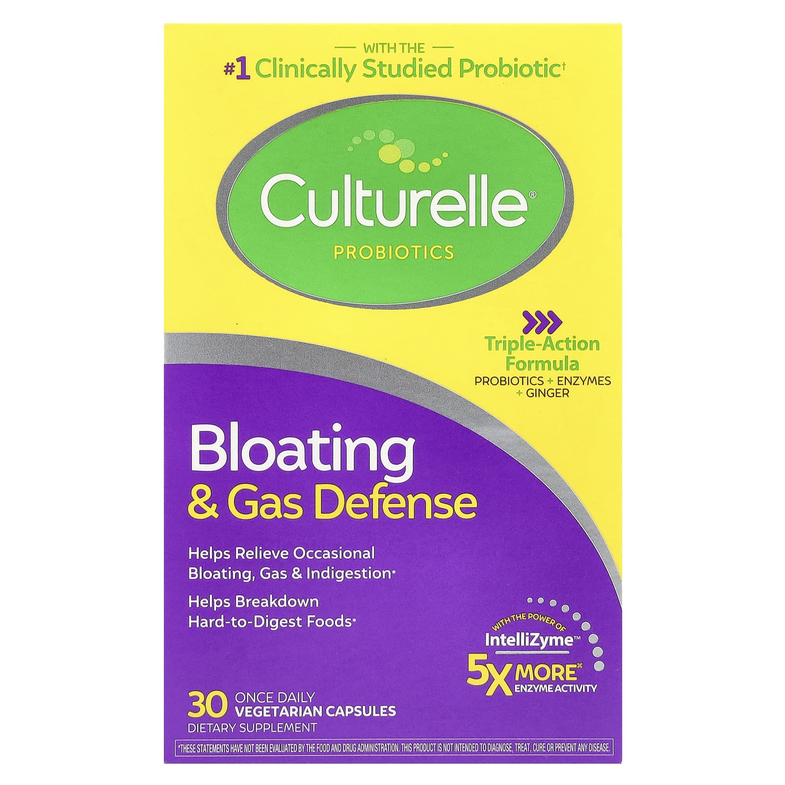 

Culturelle, Пробіотик, запобігає здуттю живота та газоутворенням, 30 овочевих капсул