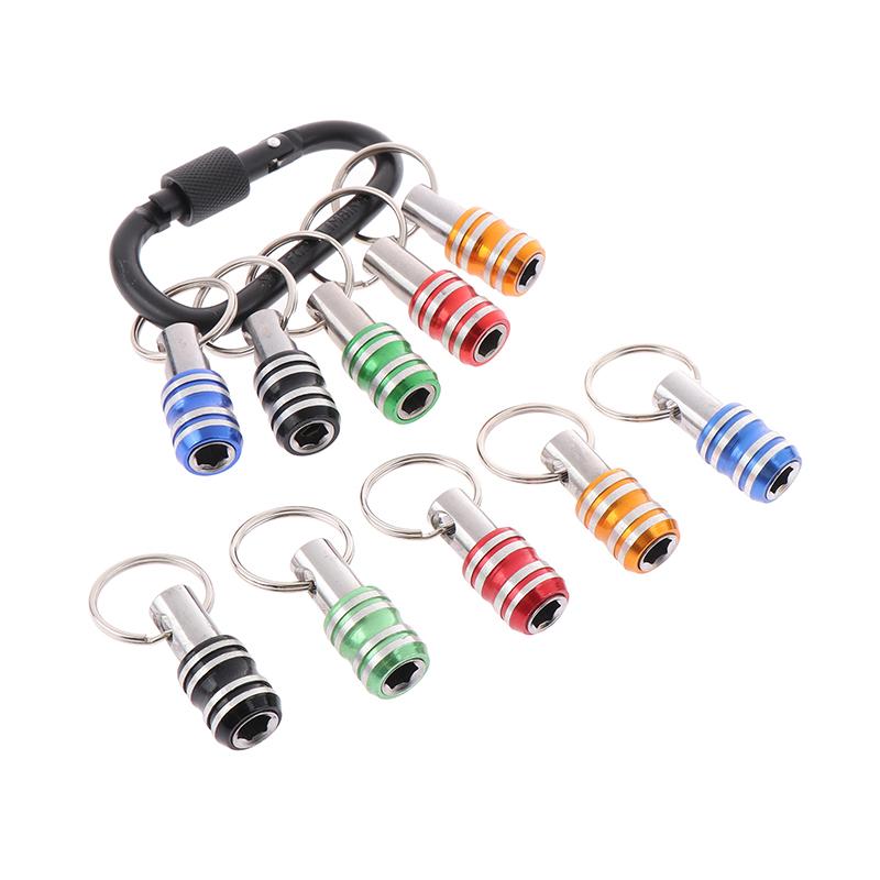 1/5Pcs 1/4Inch Hex Shank Screwdriver Bits Holder Extension Bar Drill Adapter Drill Bit Quick Release Easy Change Keychain