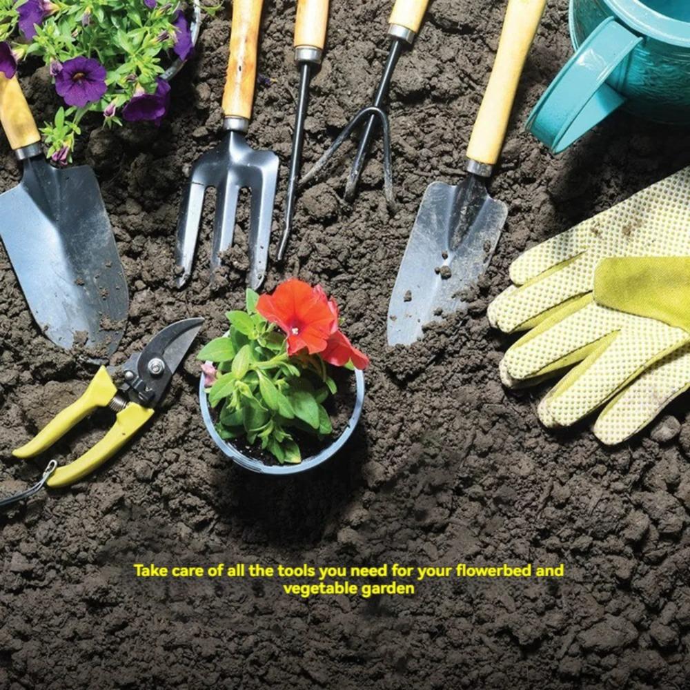 9-piece Complete Garden Tools Set with Storage Bags Outdoor Lightweight Portable Ergonomic Combination Complete Gardening Tools