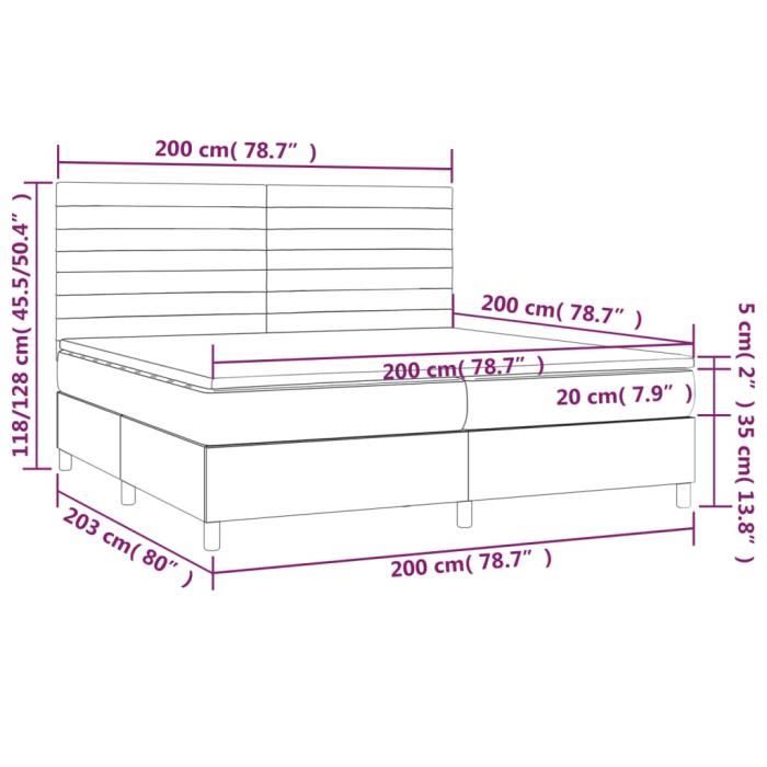 3143105 vidaXL Divan Bed and Mattress Black 200x200 Cm Velvet