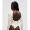 Lululemon Wundermost Ultra Soft Nulu Boatneck Scoop Back Long Sleeve Bodysuit Light Ivory